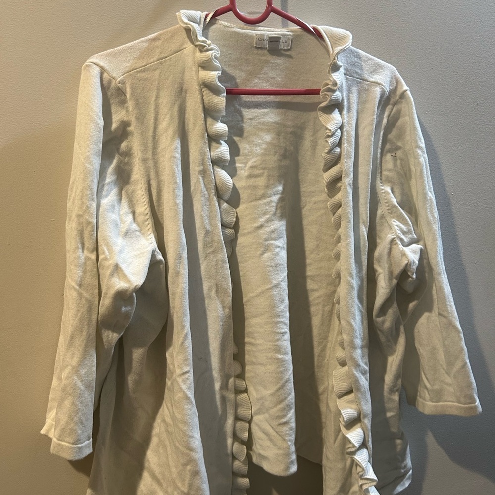 Charter Club Ivory Ruffled Sweater